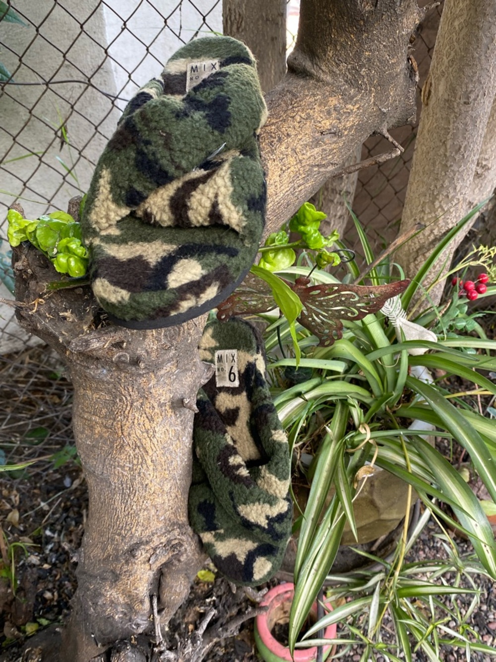 Mix No. 6 Fuzzy Camo Slip-Ons - Green/Black/Tan